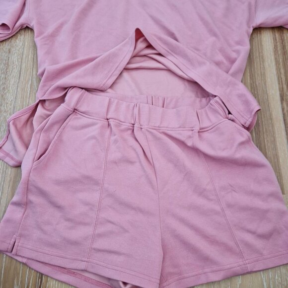 Pink casual set - top and shorts #pink - Picture 4 of 4